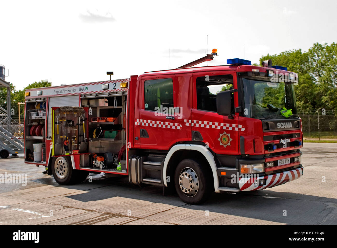Scania fire engine BAA Stansted Stock Photo