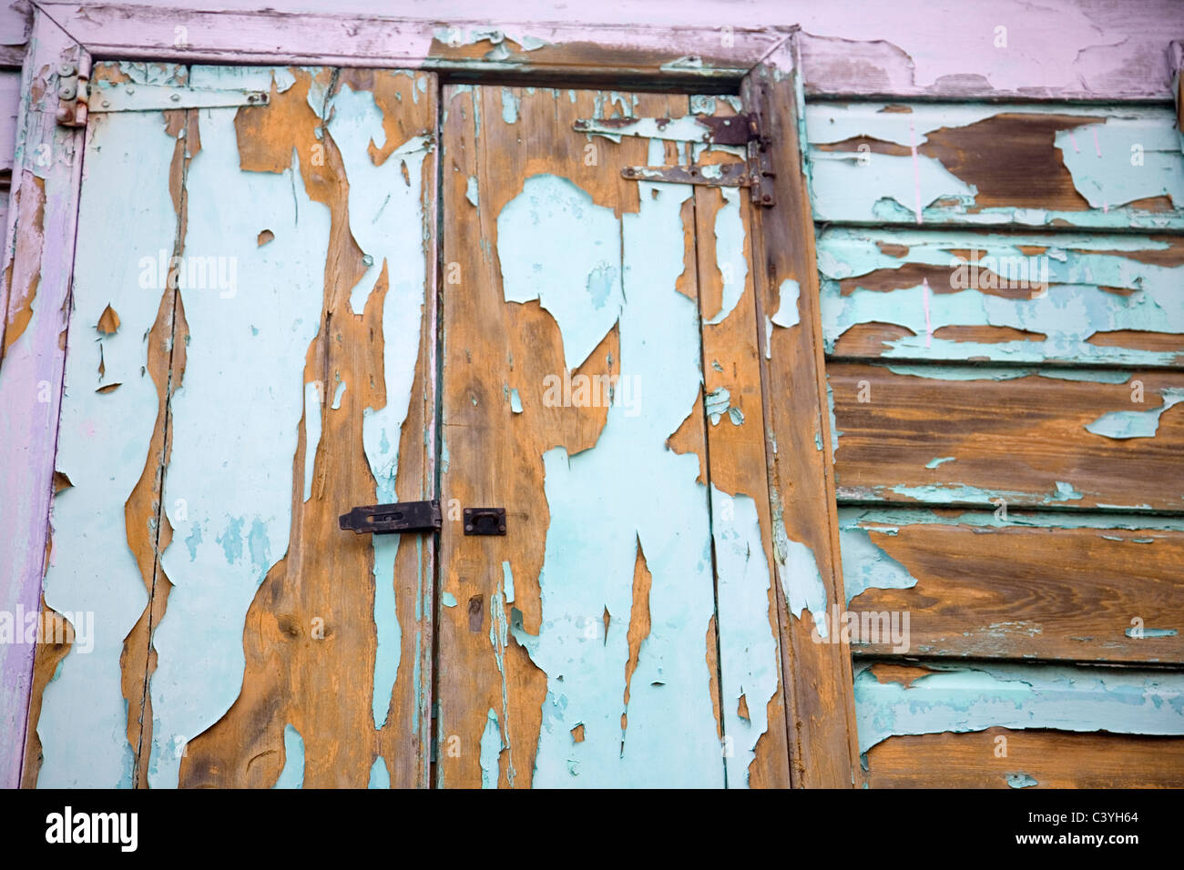 Antigua peeling paint on wooden shutters Stock Photo - Alamy