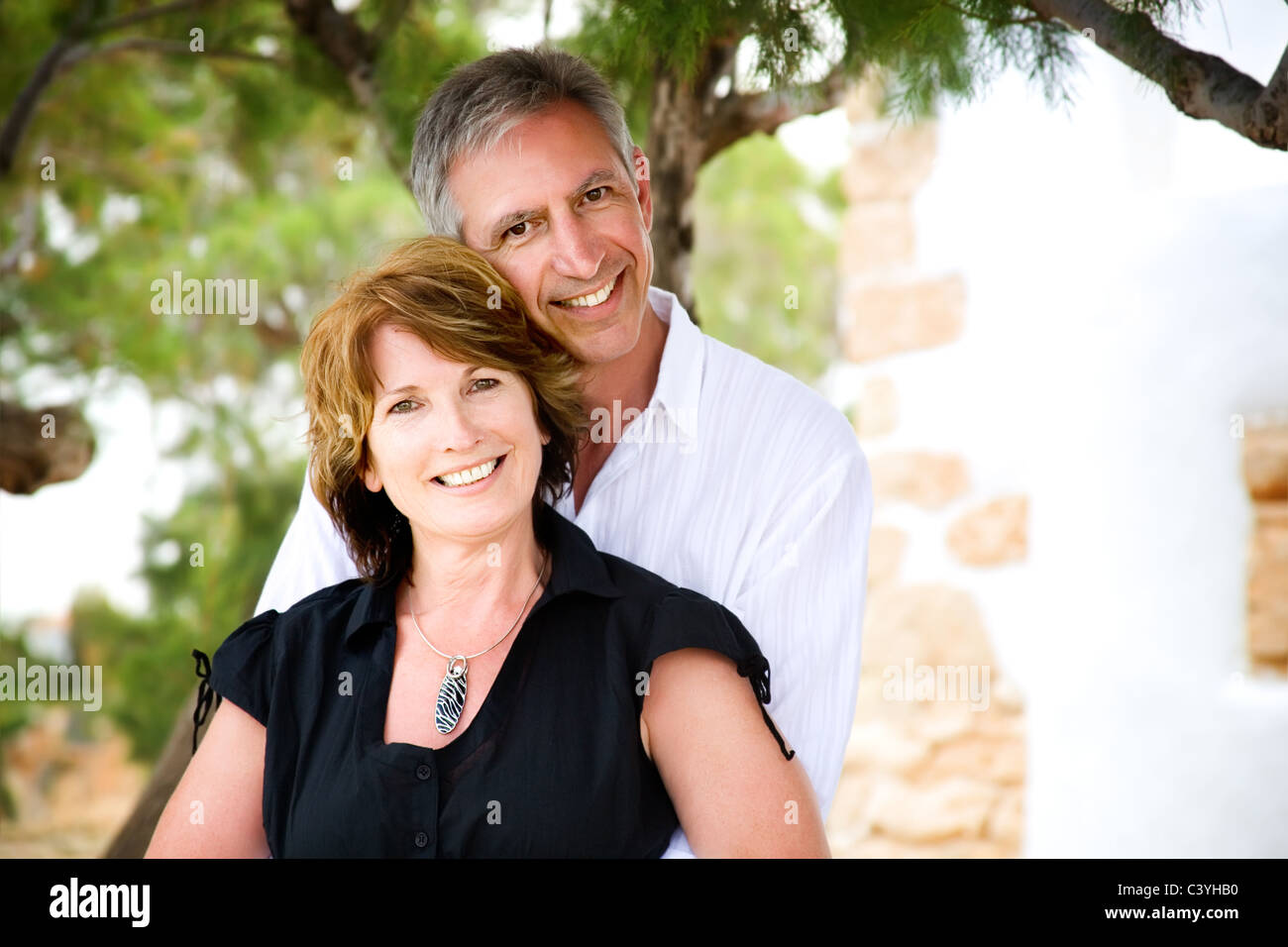 Mature couple smiling and having fun. Stock Photo