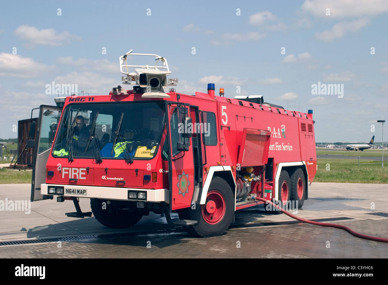 Airport fire truck Stock Photo
