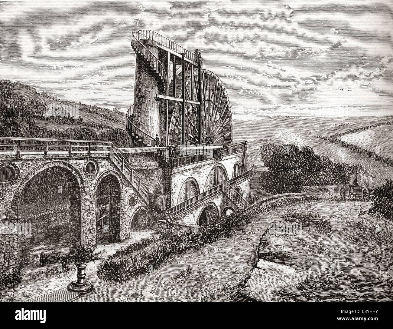 The Laxey Wheel, aka Lady Isabella, Laxey, Isle of Man. Stock Photo