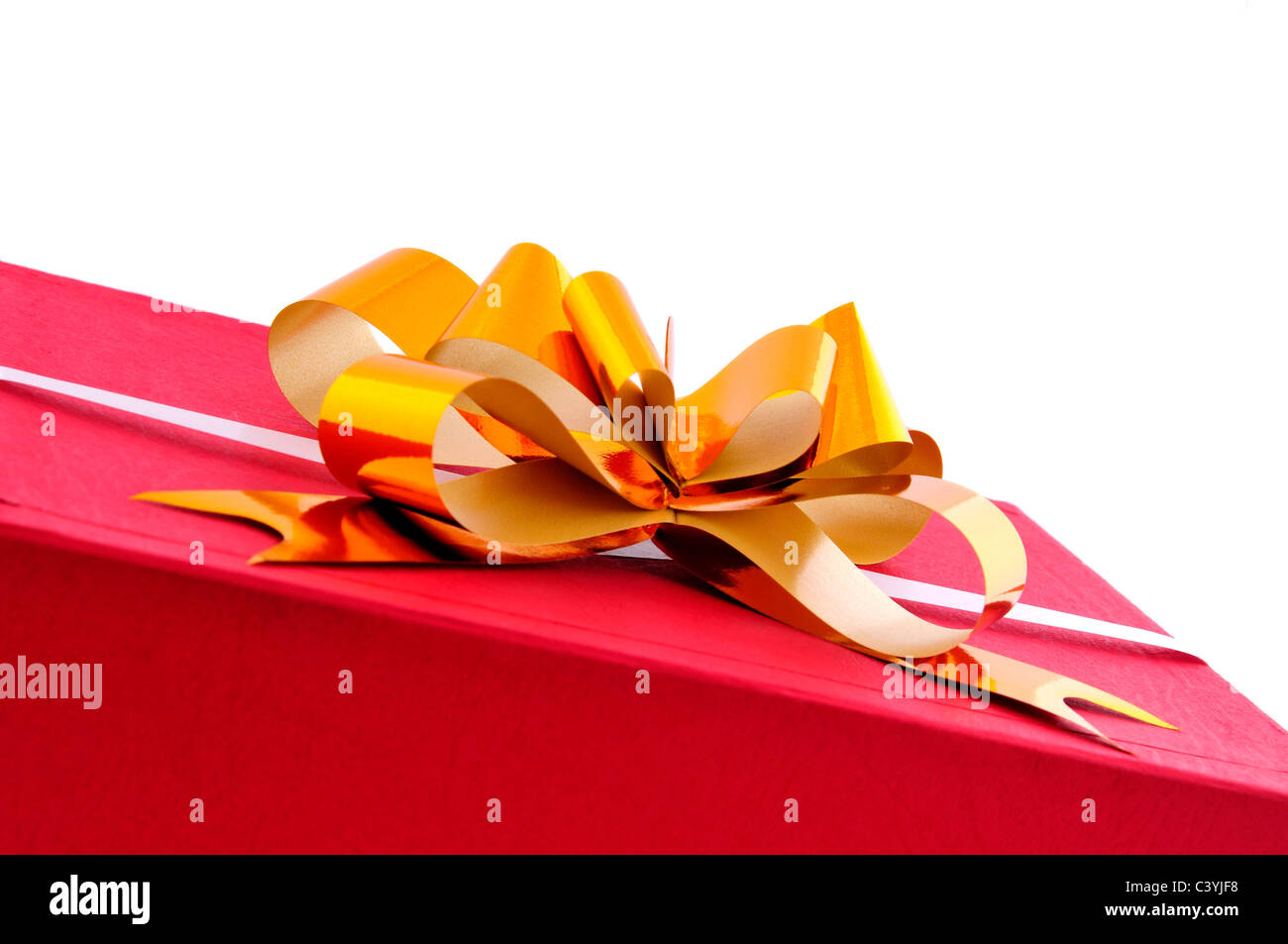 Red box isolated on the white background. Christmas gift Stock Photo ...
