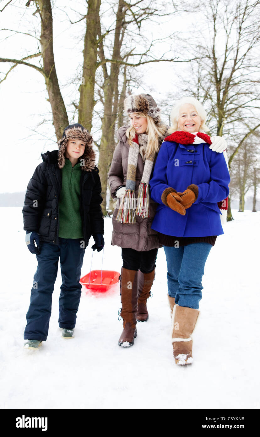Family enjoying winter walk hi res stock photography and images Alamy