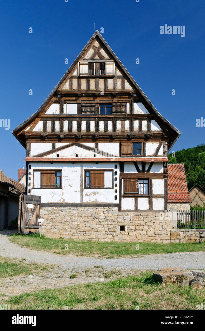 old, architecture, outside, outdoor, farmhouse, building, FRG, federal republic, German, Germany, outdoors, outside, European, E Stock Photo