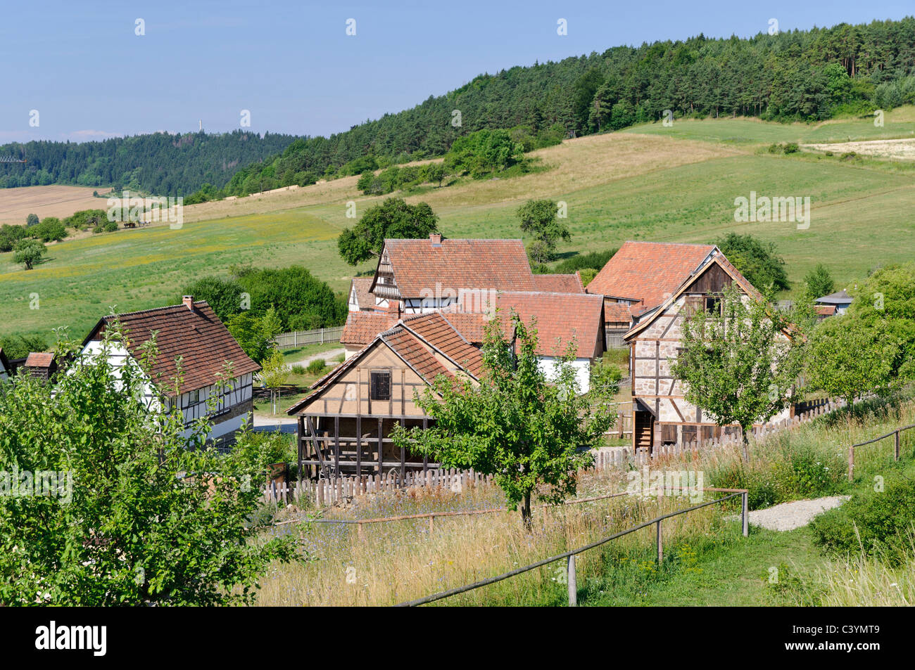 old, architecture, outside, outdoor, farmhouses, buildings, FRG, federal republic, German, Germany, outdoors, outside, European, Stock Photo