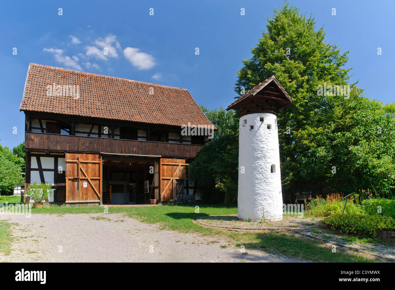 old, architecture, outside, outdoor, farmhouses, buildings, FRG, federal republic, German, Germany, outdoors, outside, European, Stock Photo