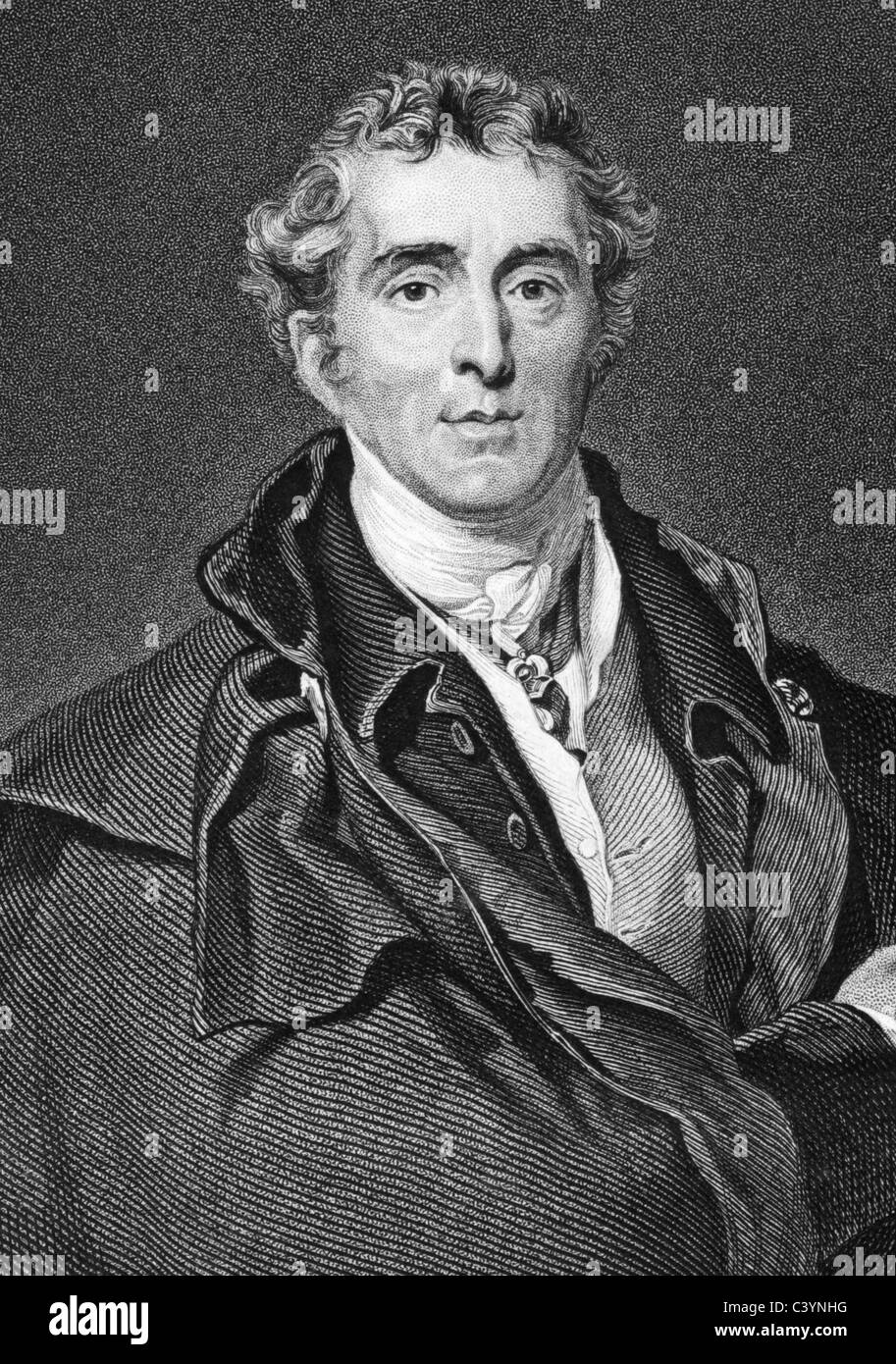 Arthur Wellesley, 1st Duke of Wellington (1769-1852) on engraving from 1800s. Soldier and statesman. Stock Photo