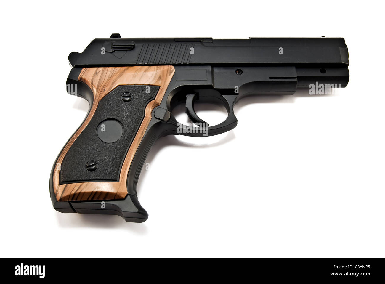 Semi-automatic pistol isolated on a white background Stock Photo - Alamy