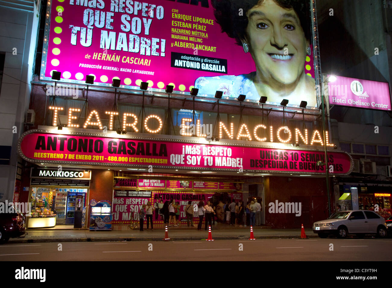 Teatro el Nacional on Corrientes Avenue in Buenos Aires, Argentina. Stock Photo