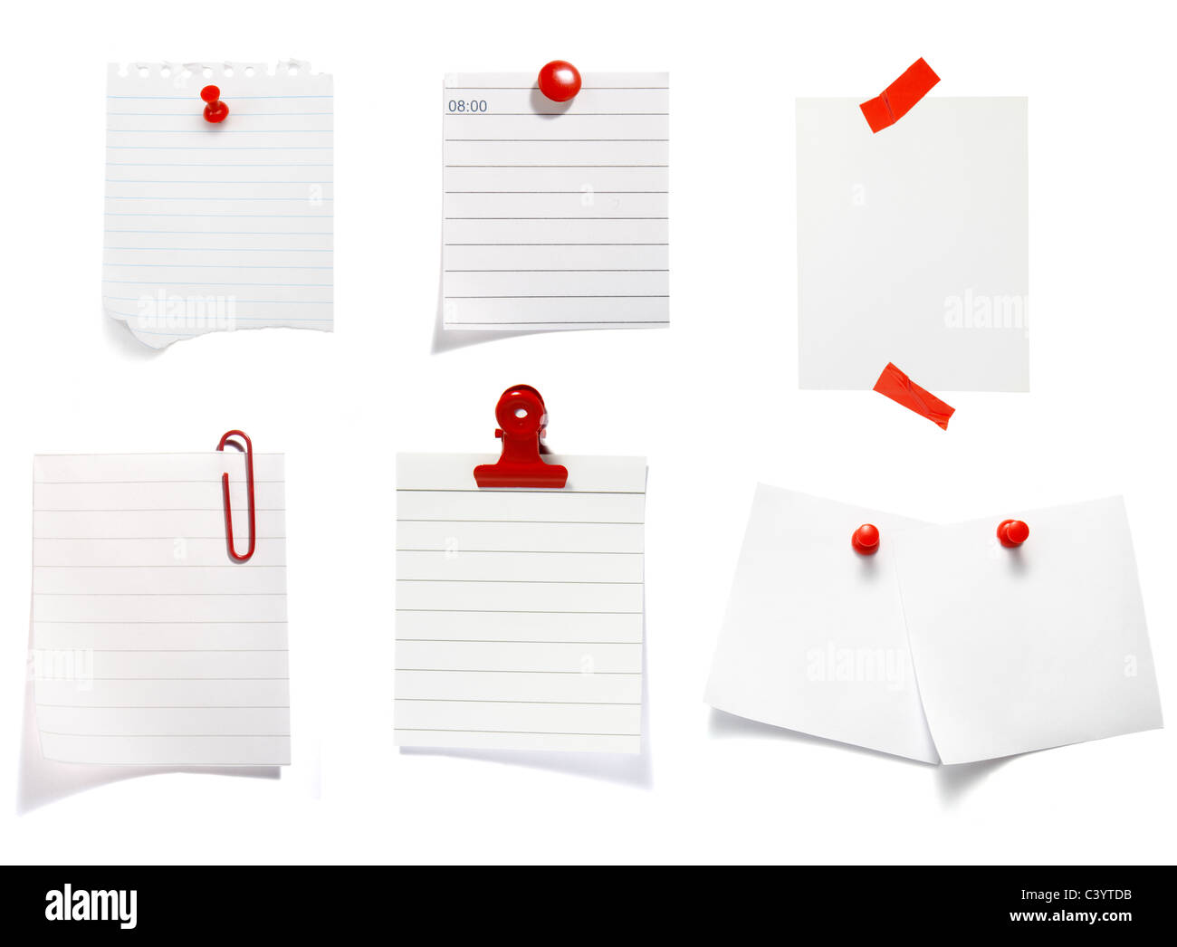 Note Papers With Push Pins Stock Photo Alamy