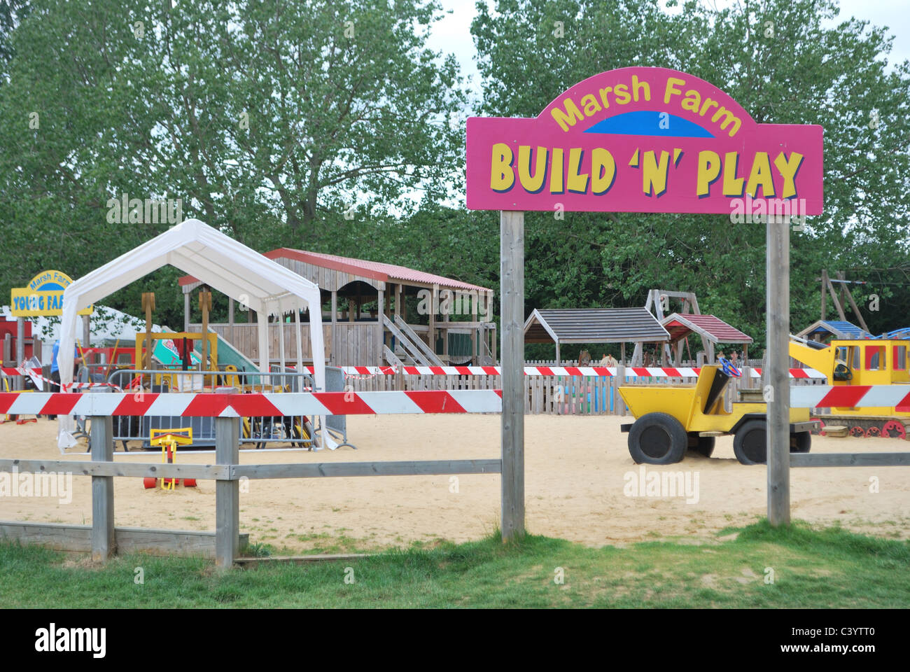 Childrens play area marsh farm country park Stock Photo Alamy
