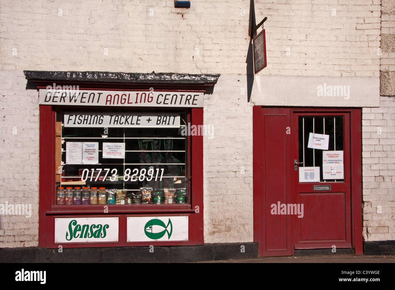 Angling supplies shop, Belper, Derbyshire Stock Photo