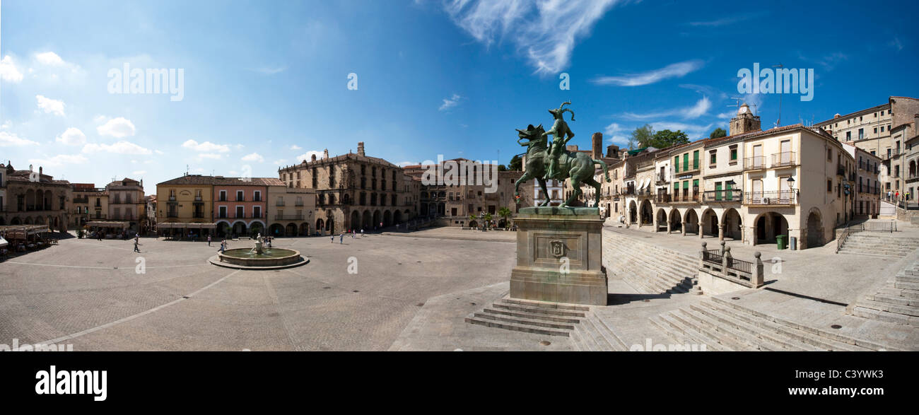 Spain, Europe, Extremadura Merida, Trujillo, place, Pizarro, monument Stock Photo
