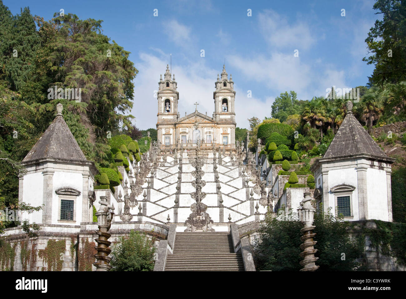 Portugal, Europe, Braga, Bom of Jesus do Monte, church, stair, tourism, plastics Stock Photo