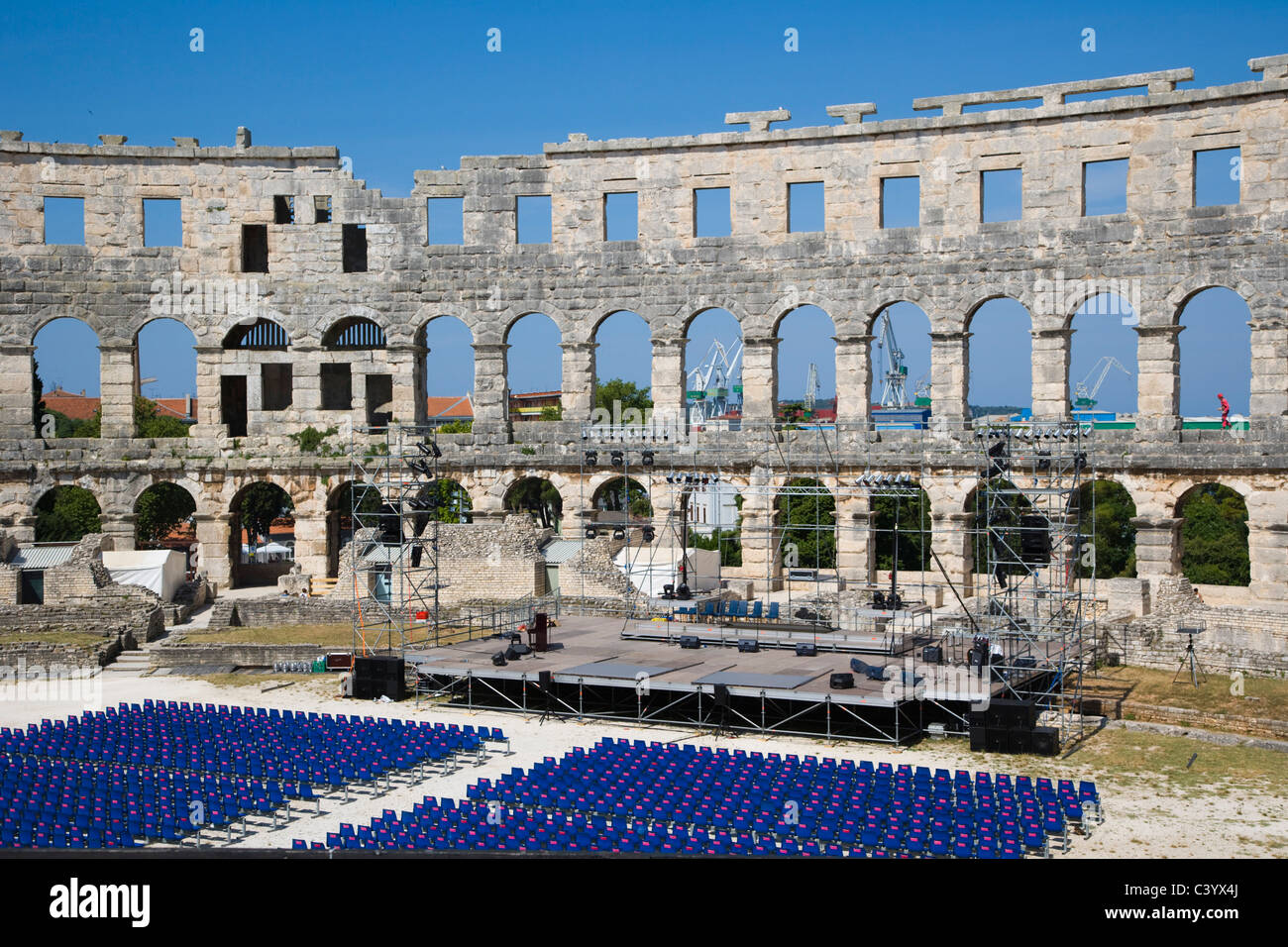 Pula Arena, Roman amphitheatre, Pula, Istria, Croatia Stock Photo - Alamy