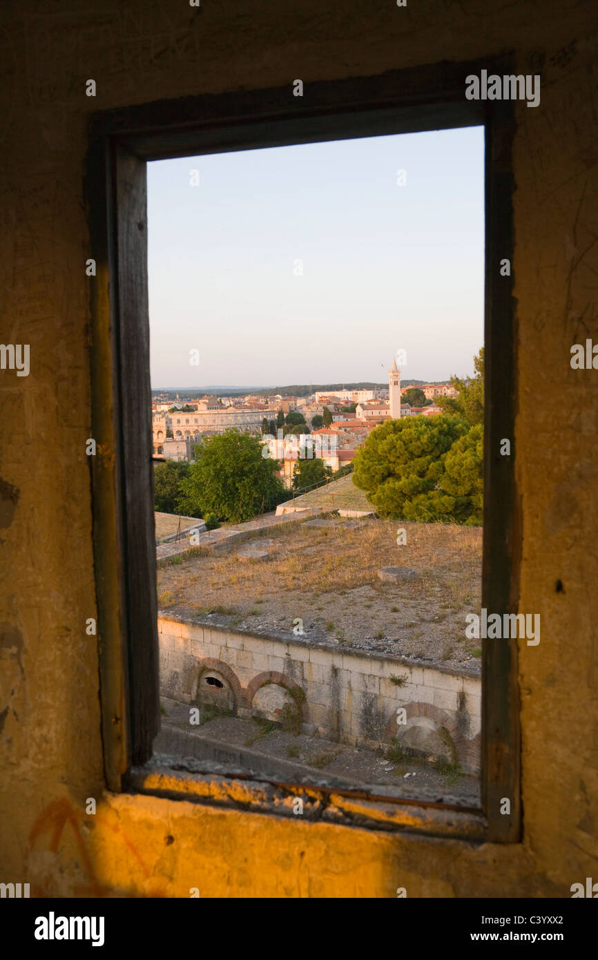 View on the city from Pula Castle, Kastel, Pula, Istria, Croatia Stock Photo