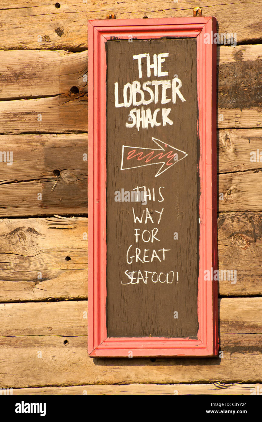 Sign for the Lobster Shack Restaurant in Whitstable, Kent Stock Photo