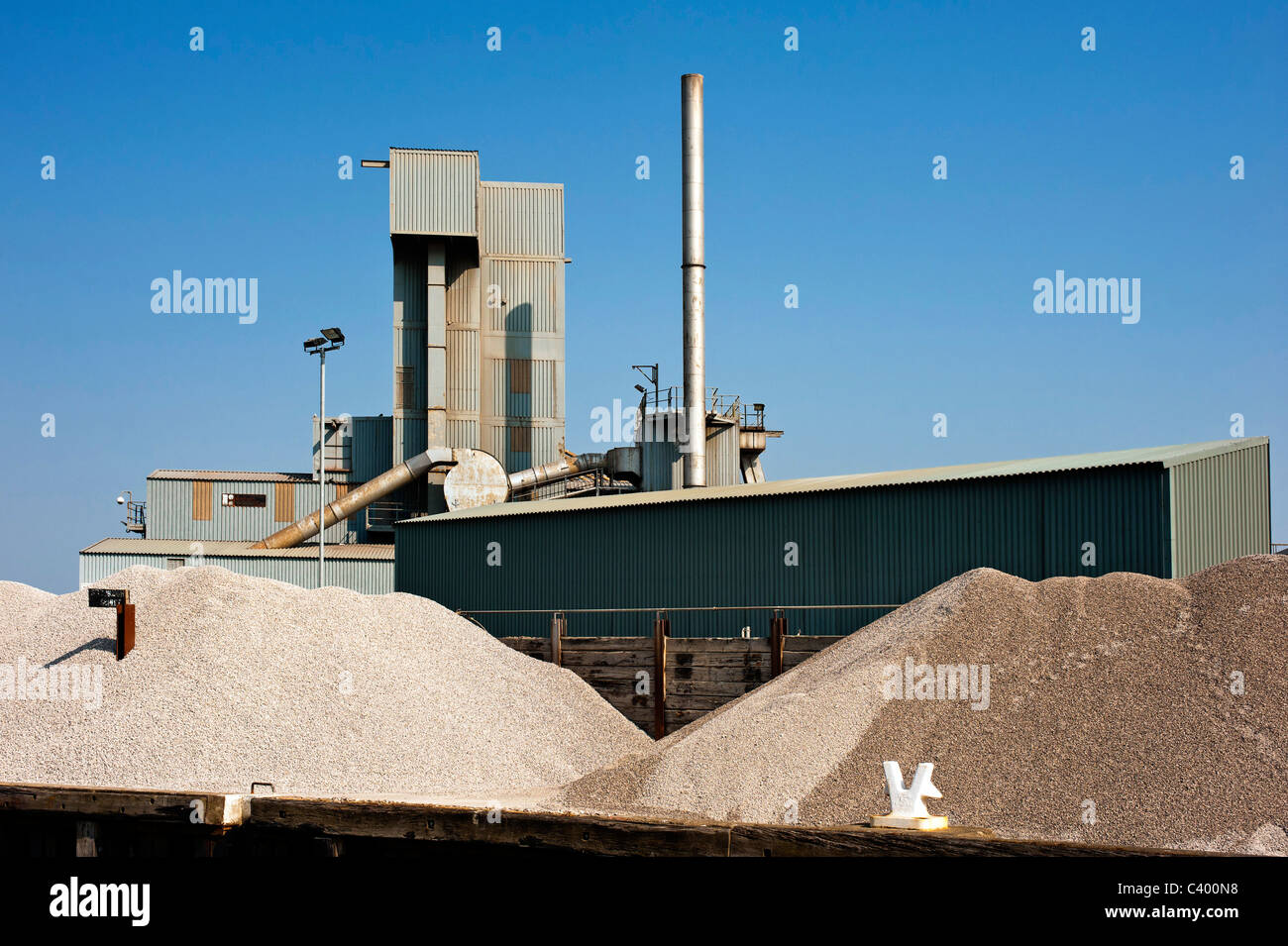 WHITSTABLE, KENT, UK - APRIL 30, 2011:  Brett Aggregates plant on the East Quay  at the Harbour Stock Photo