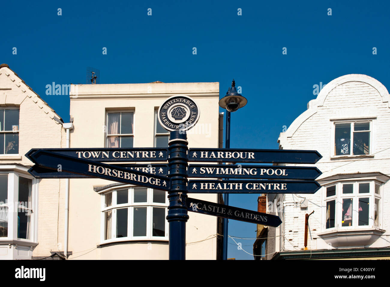 Sign along Whitstable High Street in Kent Stock Photo