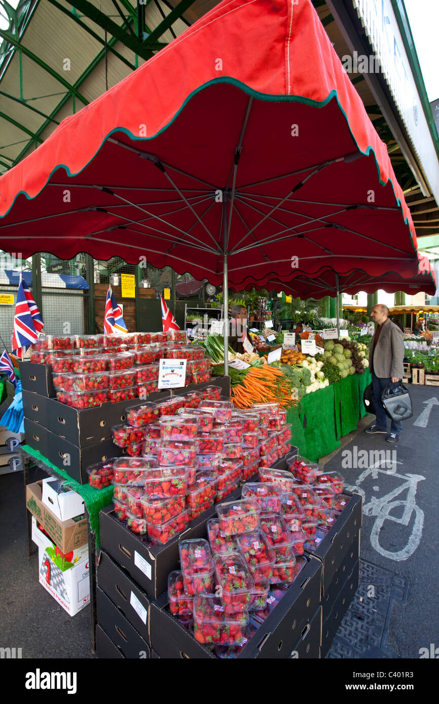 A Fruit and Veg Market Stall at Borough Market, London Stock Photo