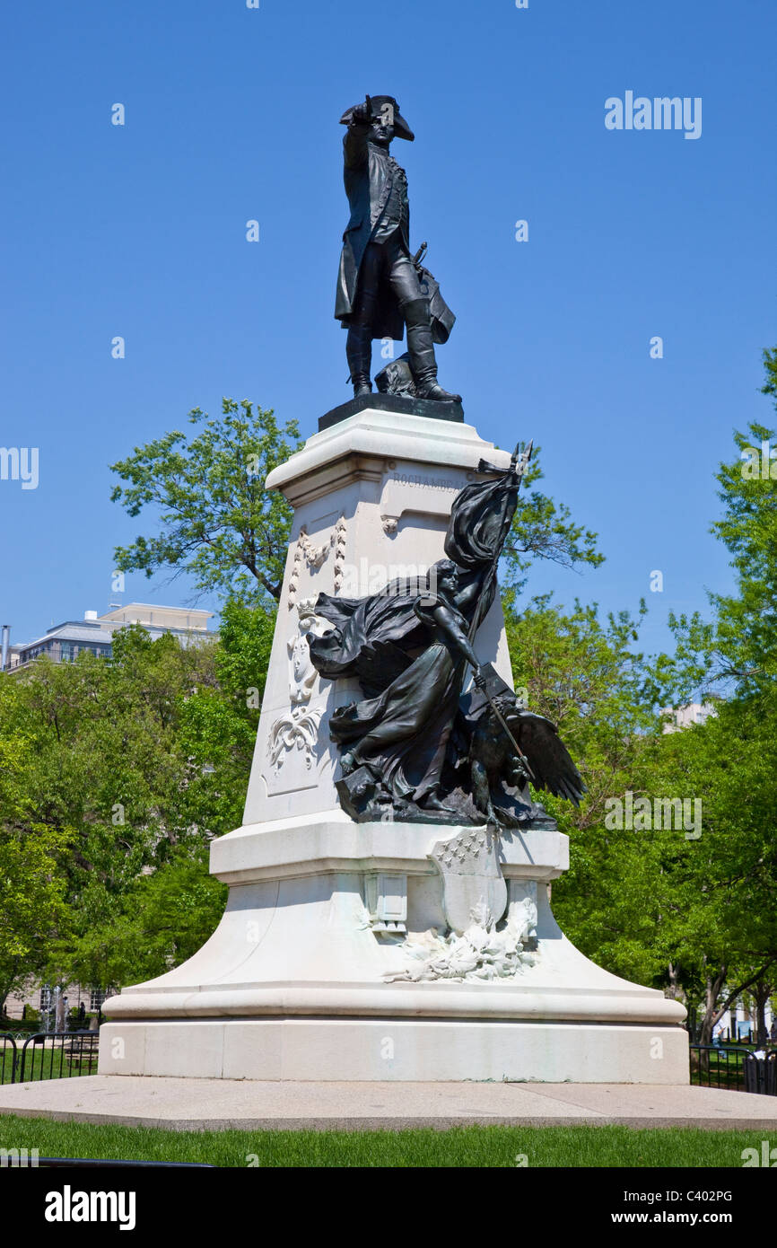 Statue of rochambeau in lafayette park hires stock photography and