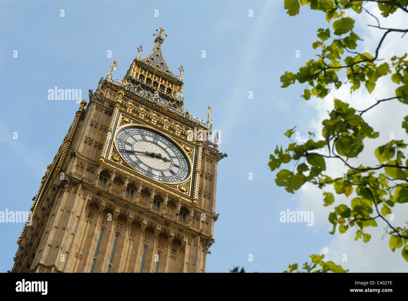 This is an image of Big Ben clock at the Houses of Parliament, UK Stock Photo