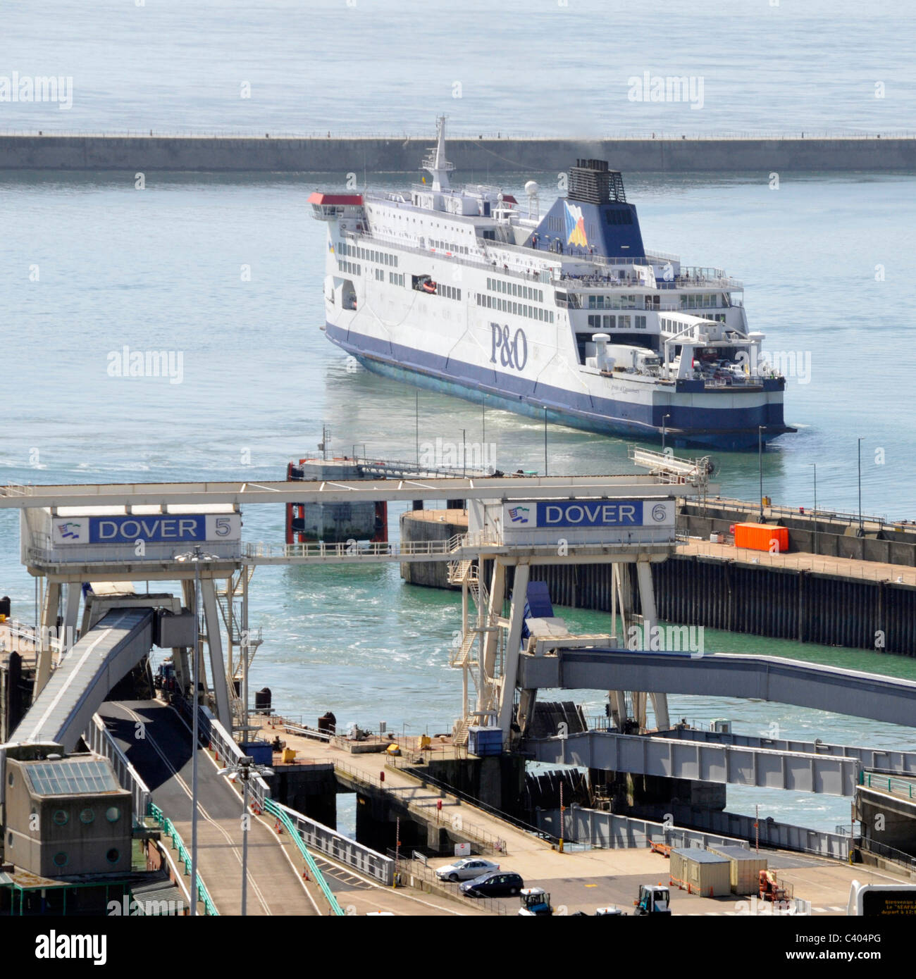 Port of Dover Ferry Terminal in the Eastern Docks and P&O service