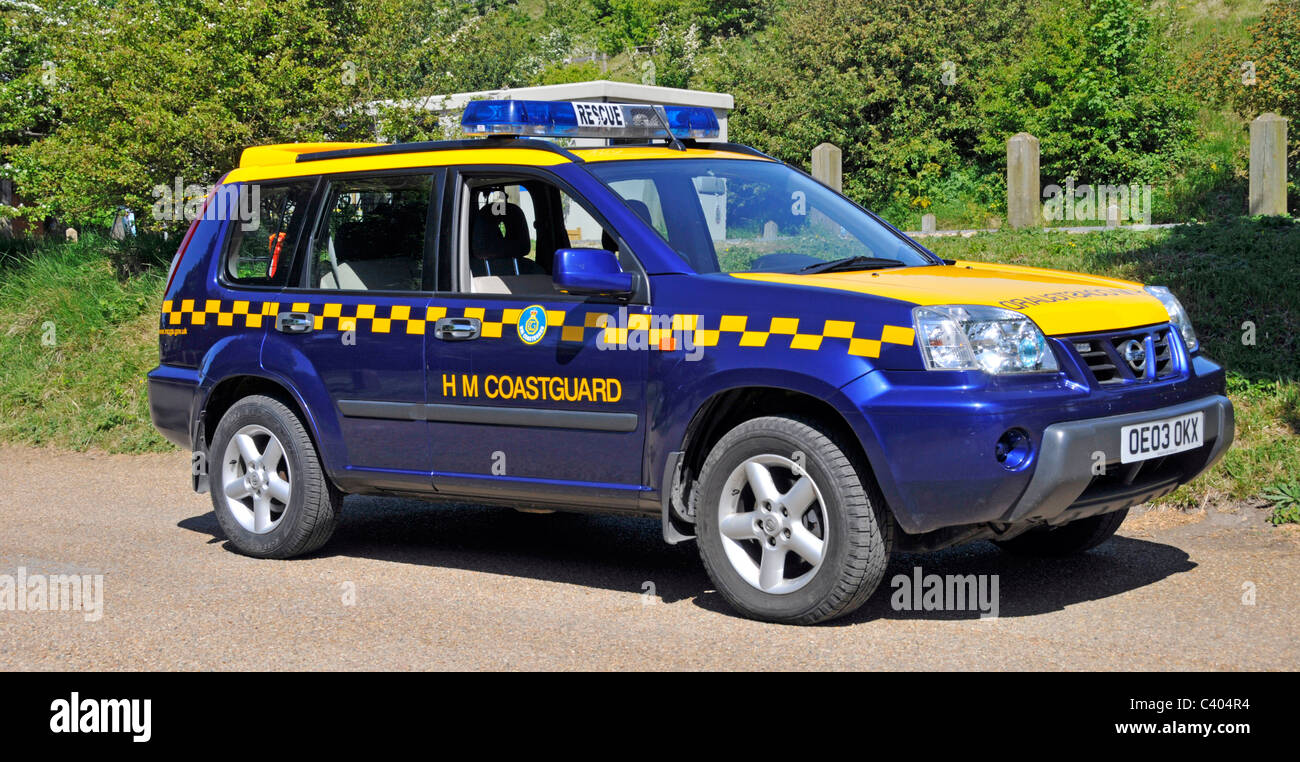 4x4 Nissan rescue vehicle operated by Her Majesty's Coastguard or HM Coastguard or HMCG responsible for UK maritime search and rescue Dover Kent UK Stock Photo