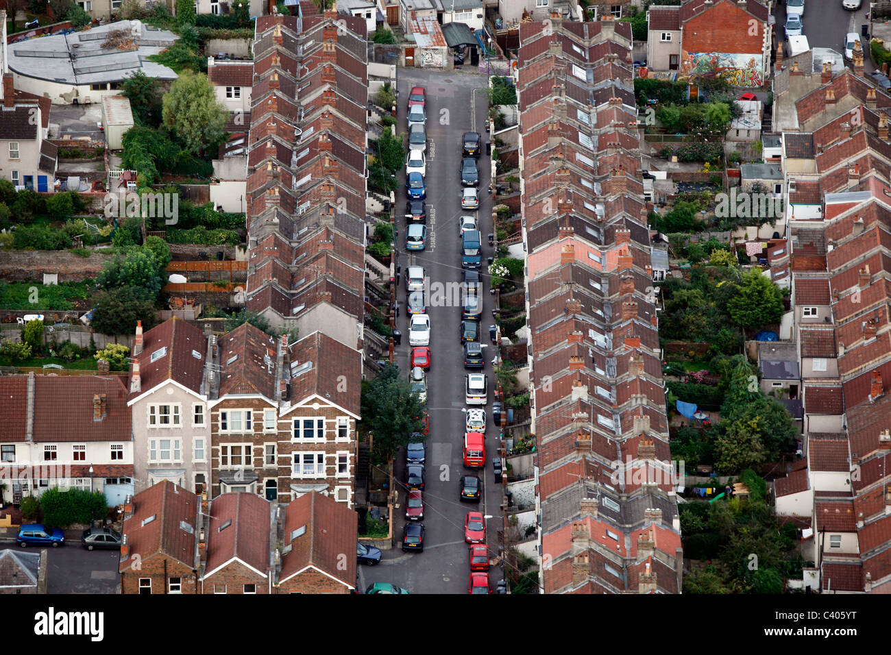 Aerial shot of housing in Bristol, England Stock Photo Alamy