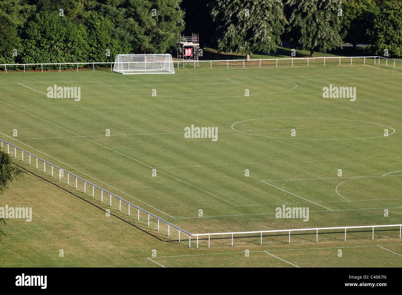 Football pitch aerial shot from above. Part of the University of Bath's