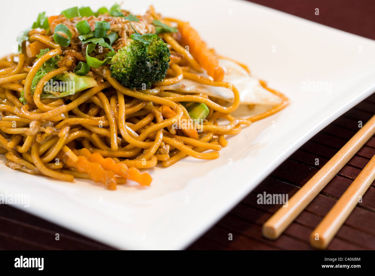 Thai stir fried noodles Stock Photo