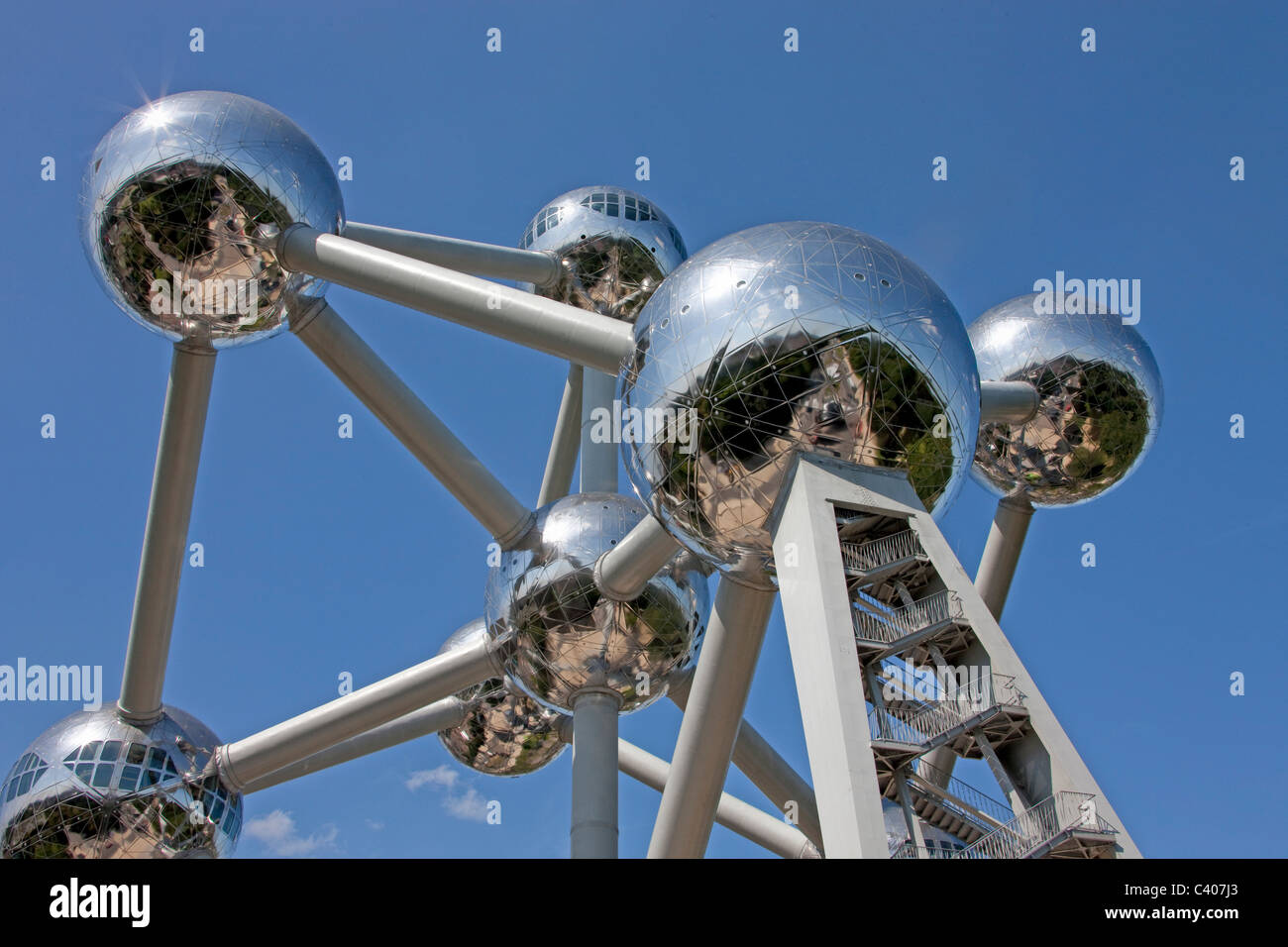 Belgium, Europe, Bruxelles, Brussels, Atomium, balls, sphere, architecture, around, building, construction, landmark Stock Photo