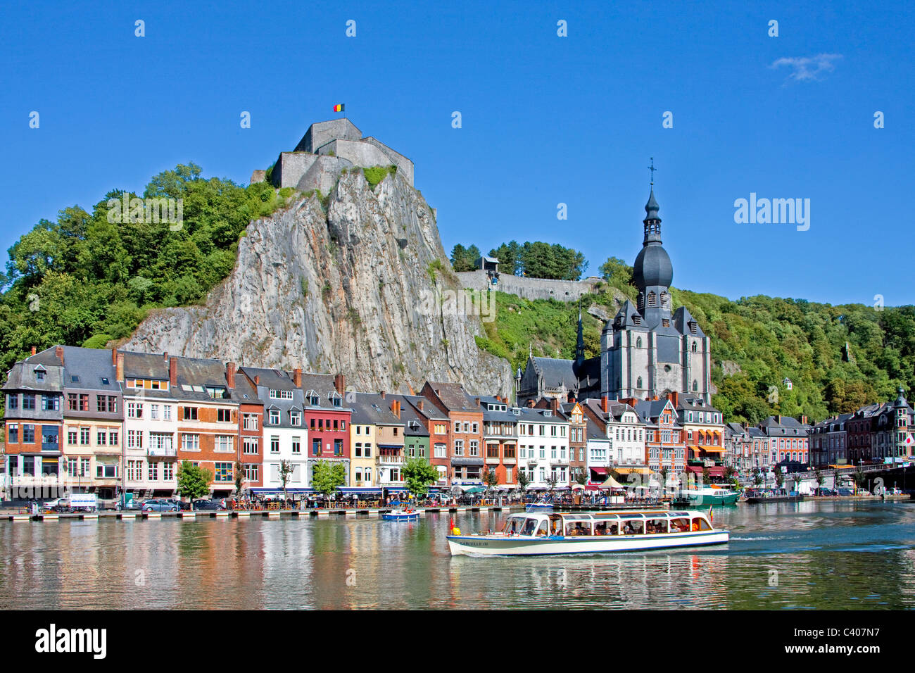 Belgium, Europe, Dinant, stronghold, castle, cliff, houses, homes