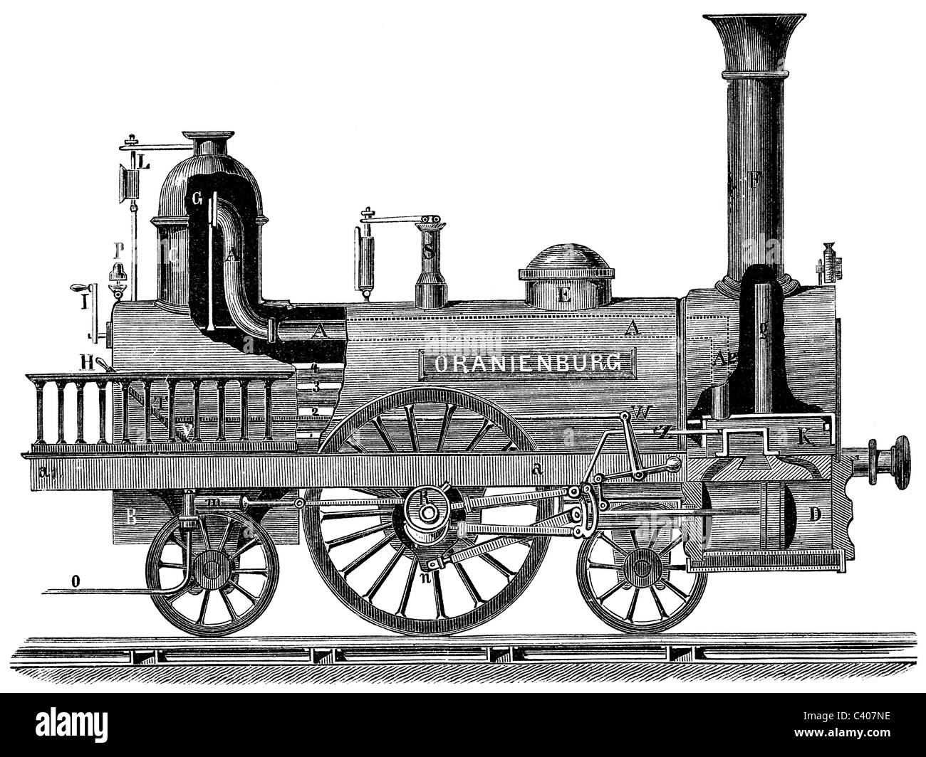 Technical drawing of steam locomotive hi-res stock photography and ...