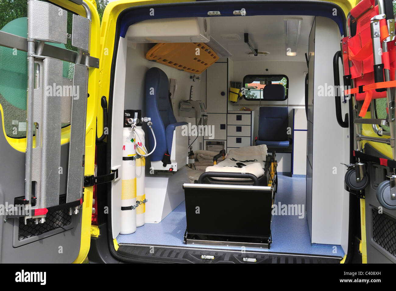 Interior Of Military Ambulance Of The Belgian Medical