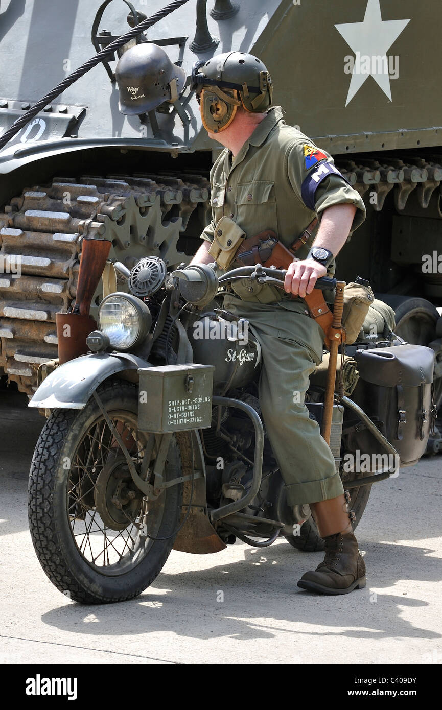 Military motorcycle soldier tank wwii hi-res stock photography and ...