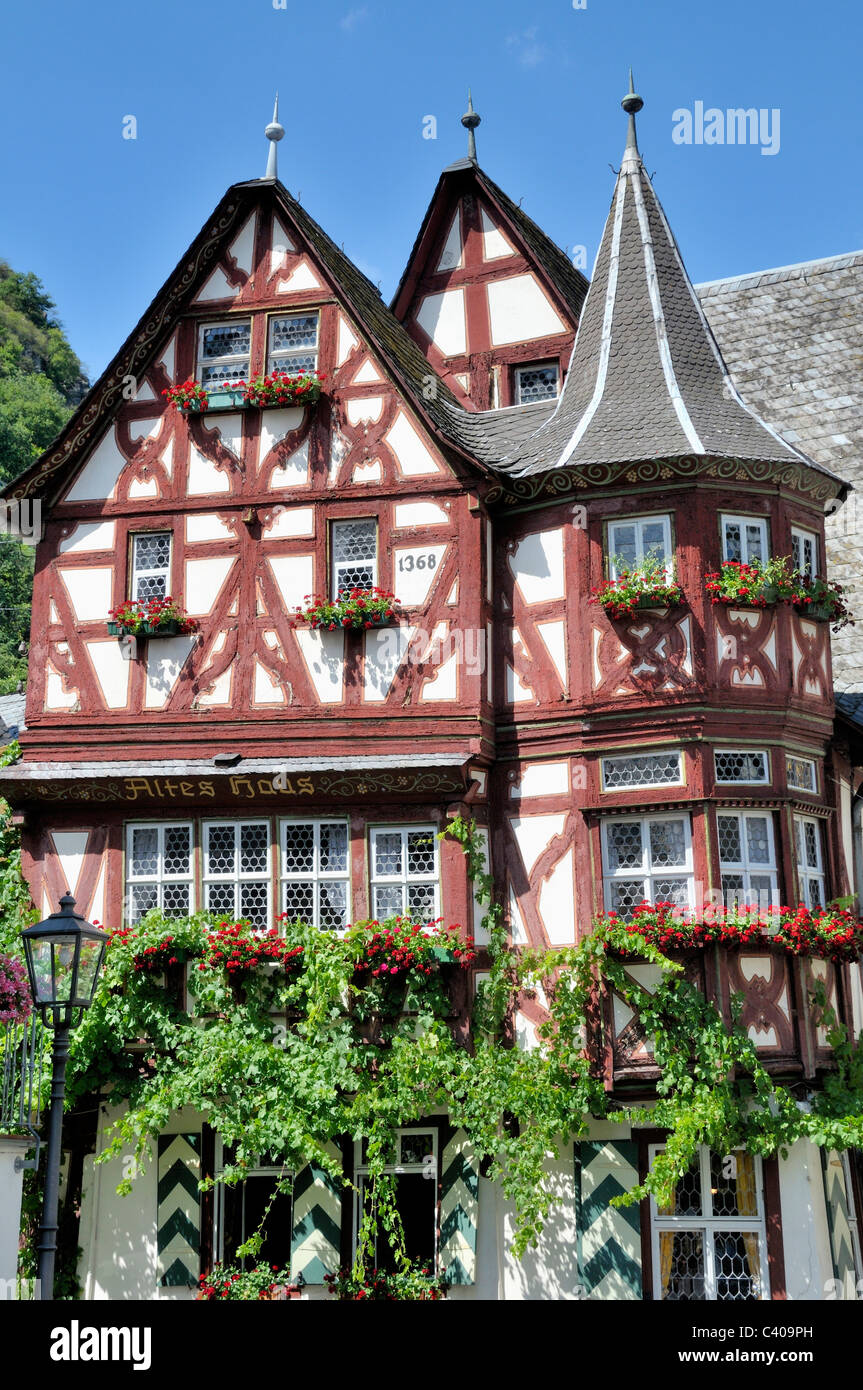1368, old, Bacharach, Germany, Europe, half-timbered houses, house, home, Middle Ages, Rhine Valley, Rhineland-Palatinate, UNESC