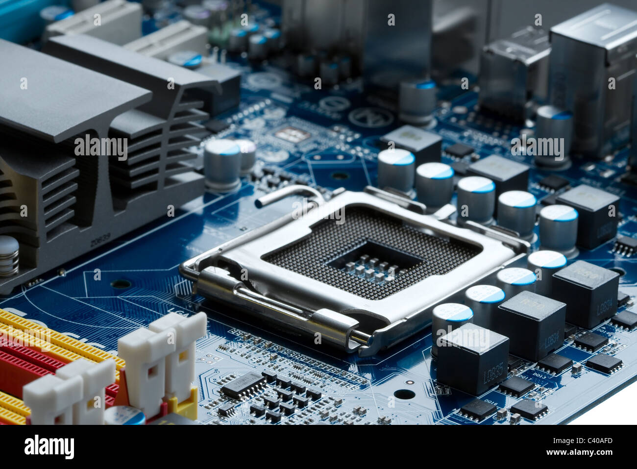 CPU socket on a computer motherboard Stock Photo - Alamy