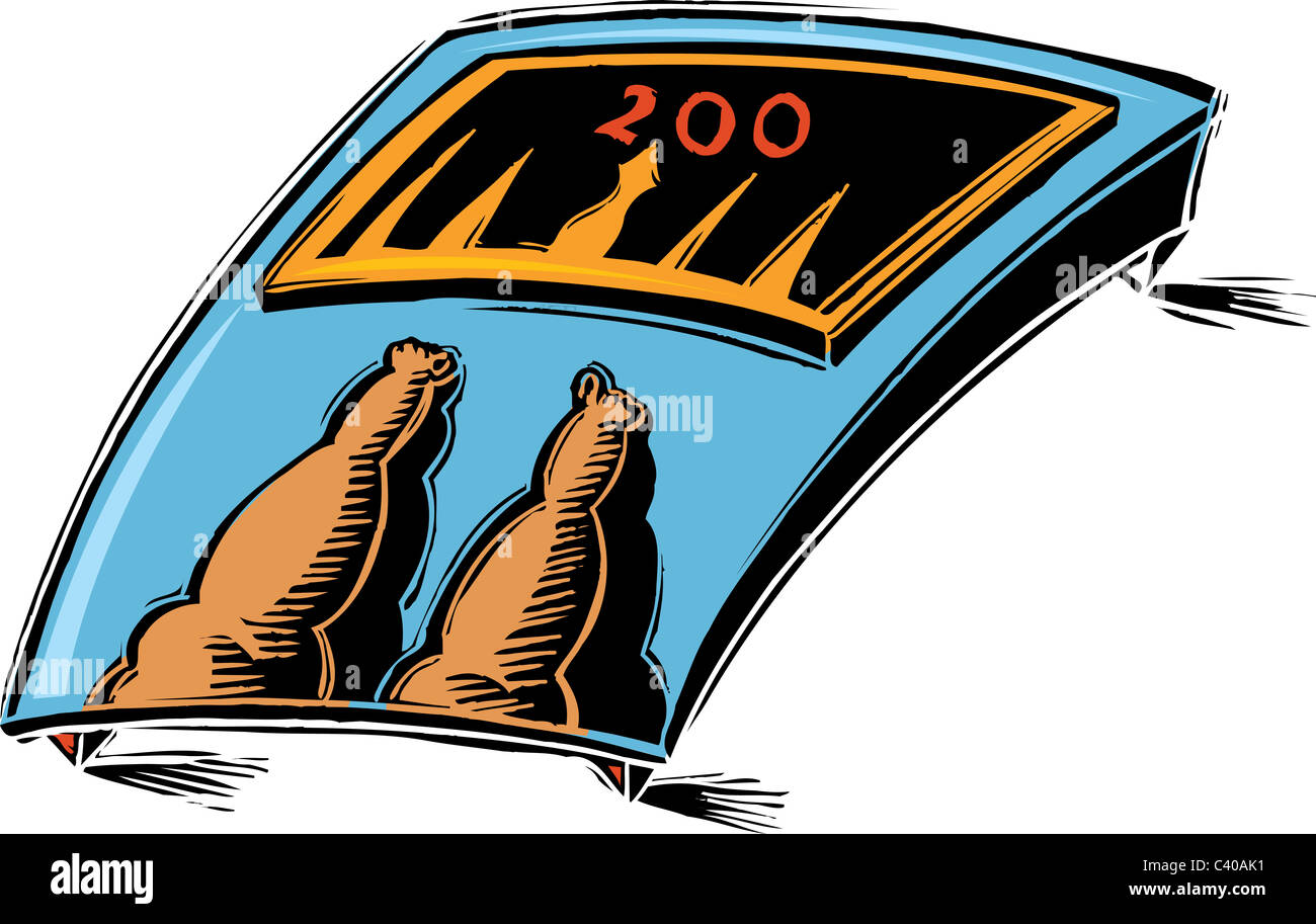 Illustration of a weigh scale Stock Photo