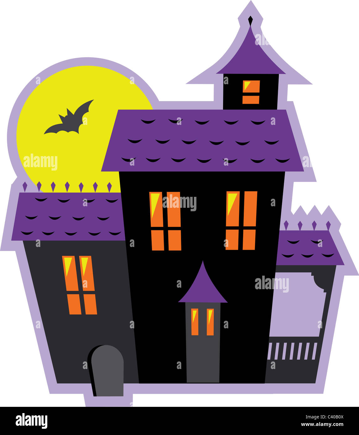 Illustration of a haunted halloween house Stock Photo