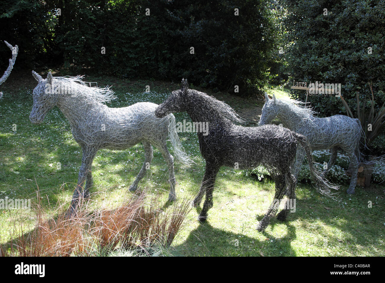 Equine sculptures by Laura Antebi, Chelsea Flower Show 2011 Stock Photo