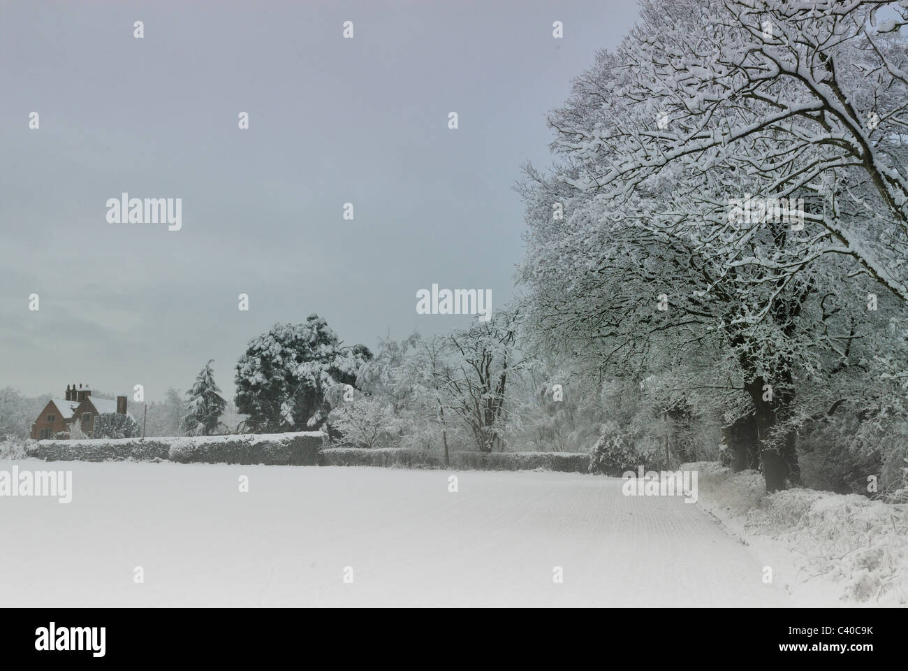 House in the distance. Ramsdell Road. Wolverton Towns End, Ramsdell