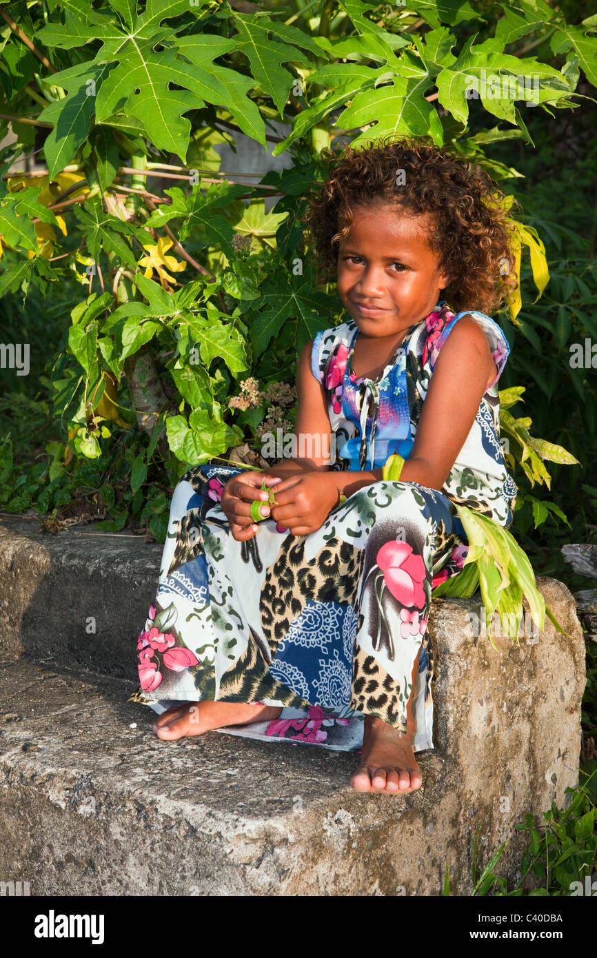 Native Children of Fiji, Makogai, Lomaviti, Fiji Stock Photo
