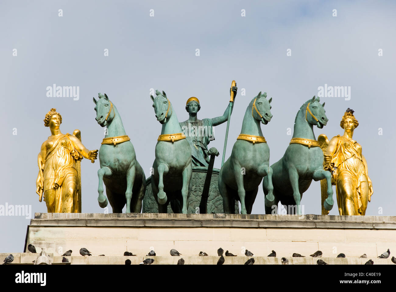 Arc de Triomphe du Carrousel, the Louvre Paris closeup of horses