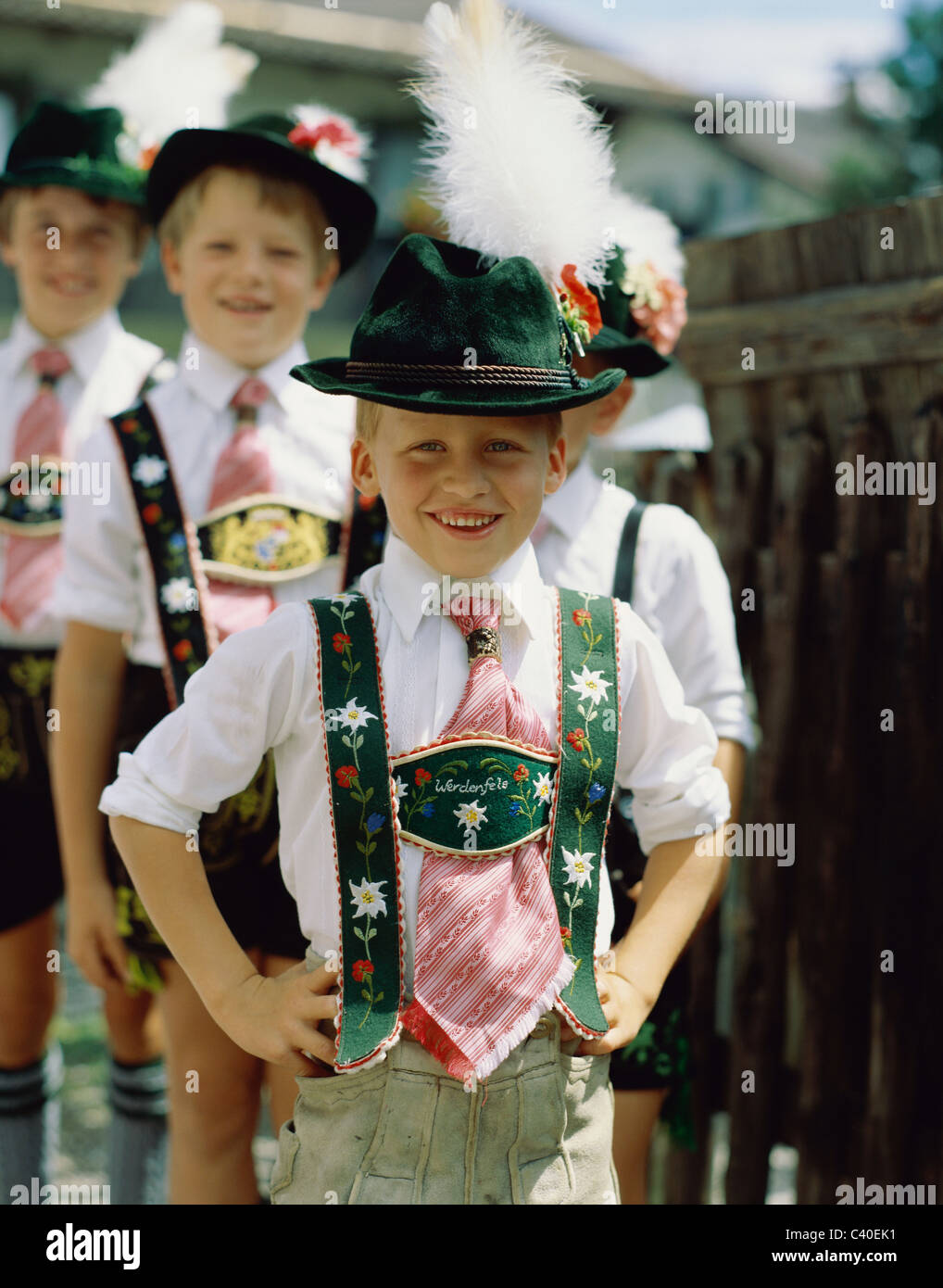 Bavaria, Boys, Children, Costumes, Culture, Europe, European, German,  Germany, Europe, Hats, Holiday, Landmark, Lederhosen, Line Stock Photo -  Alamy