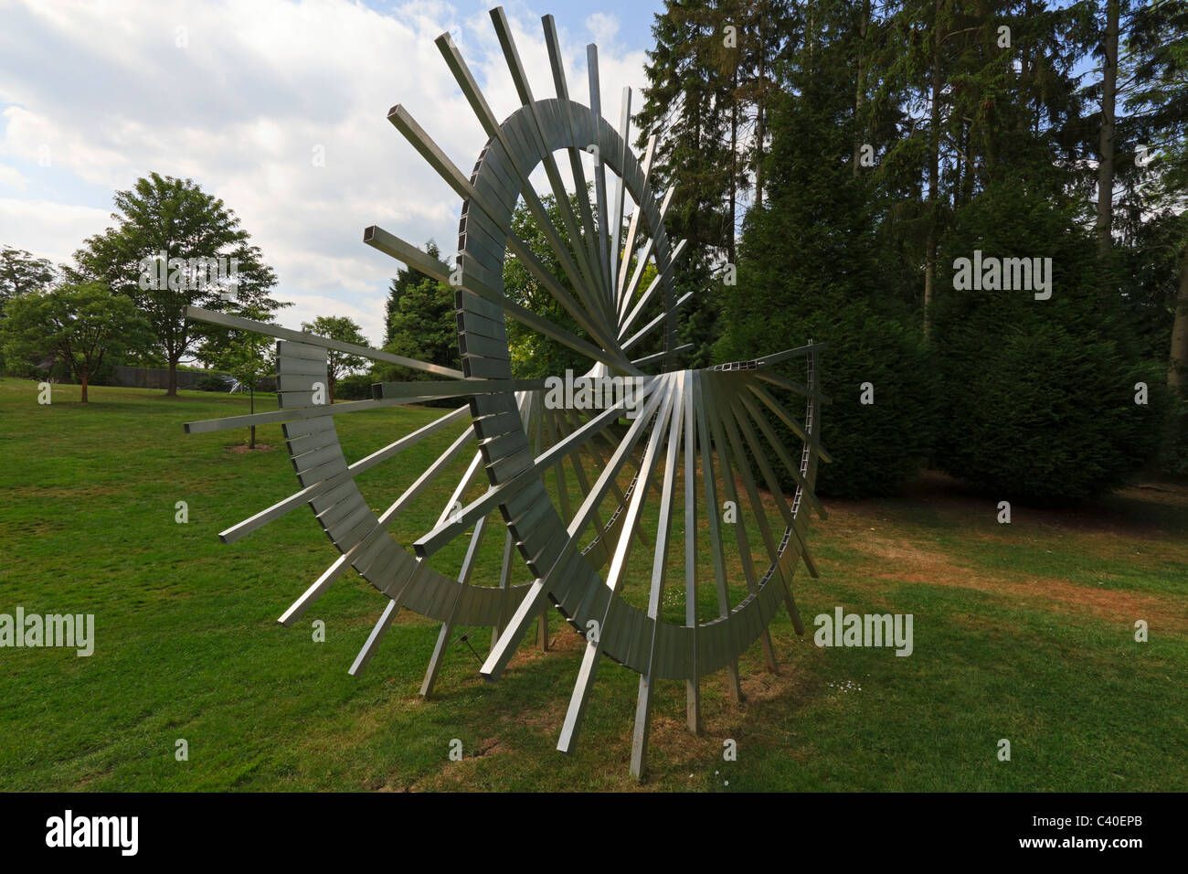 Contemporary Sculpture Garden at Burghley House. Modern sculpture of a