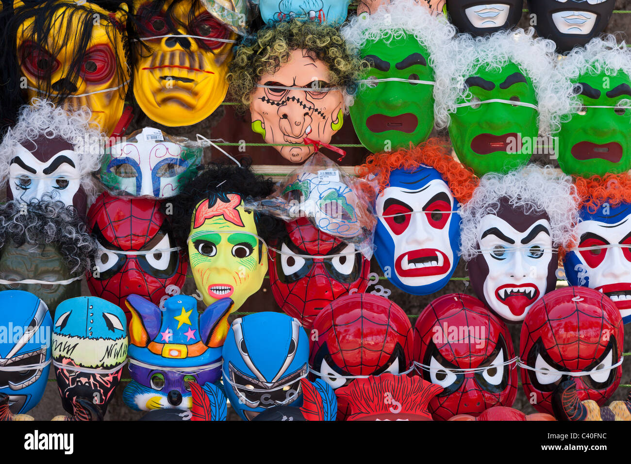 Masks at Puerto Plata Carneval, Dominican Republic Stock Photo