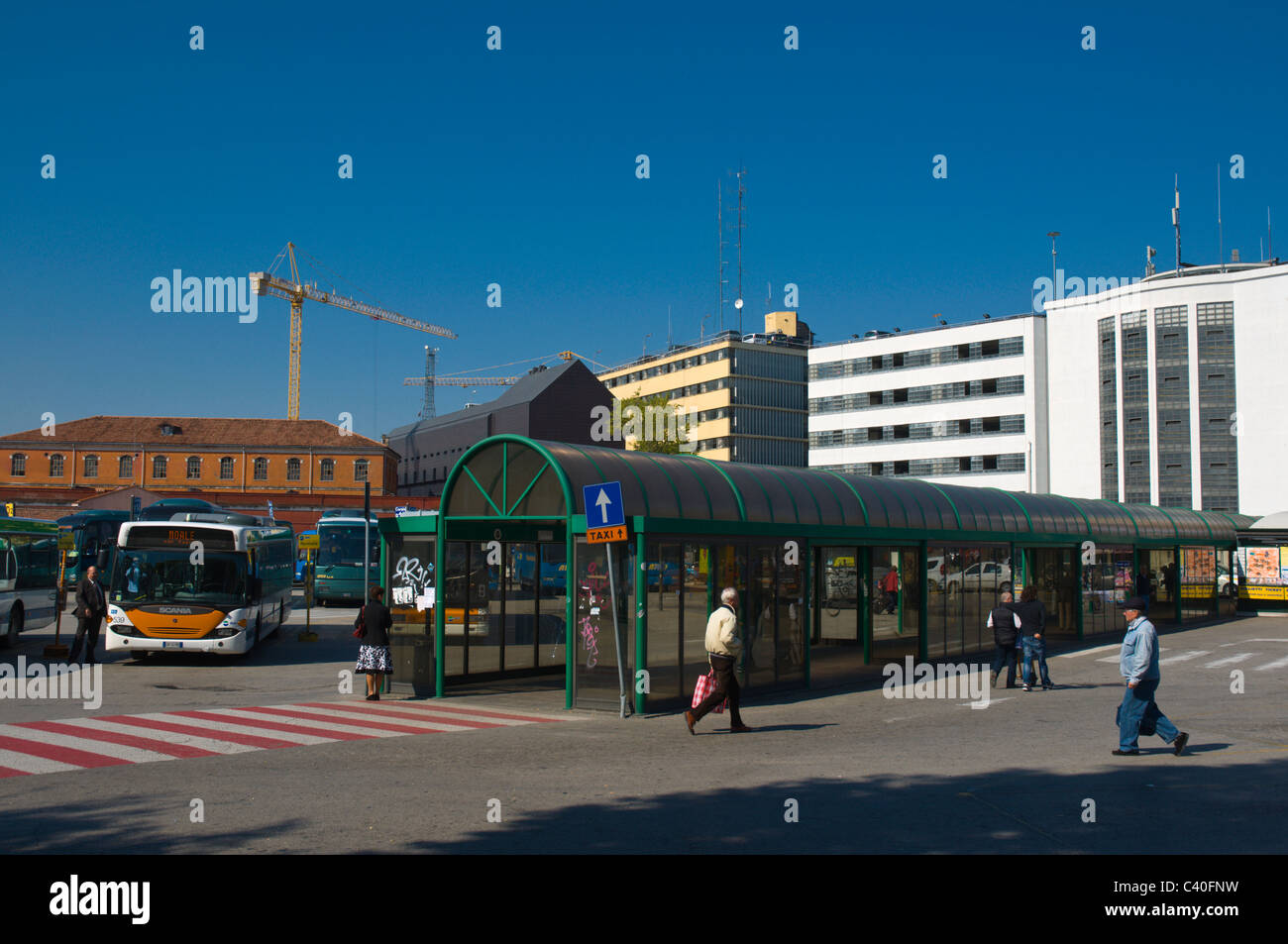 Piazzale Roma square local bus station Venice Italy Europe Stock Photo