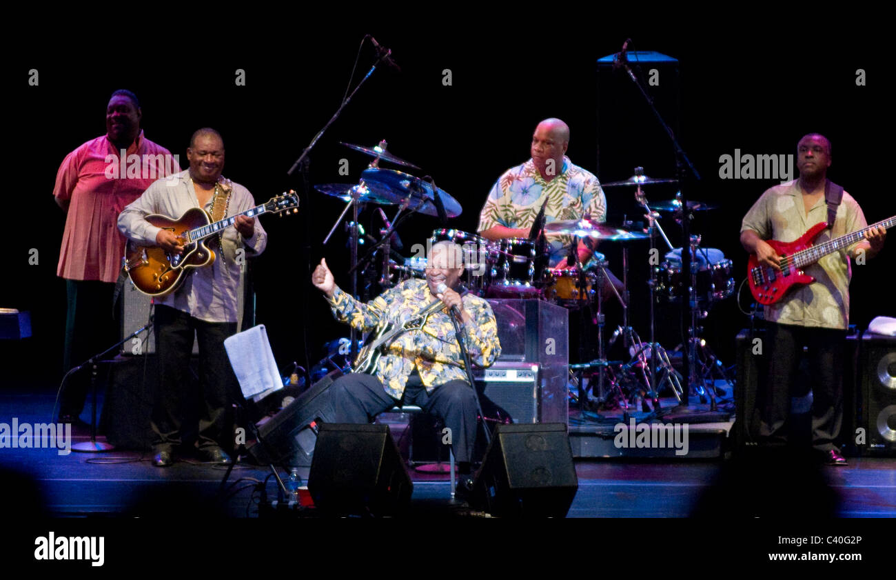 B.B. King performs on stage at Wolftrap in Vienna, VA. Stock Photo