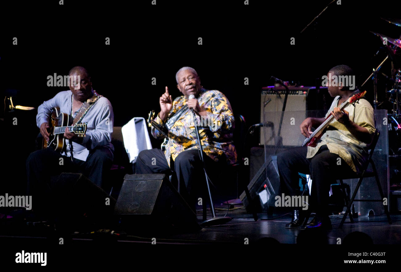 B.B. King performs on stage at Wolftrap in Vienna, VA. Stock Photo